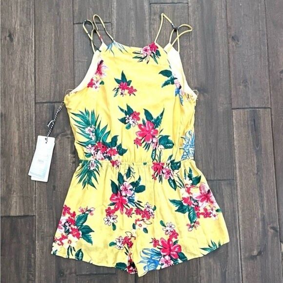 IRIS Yellow Floral Romper Small NWT - Picture 6 of 7